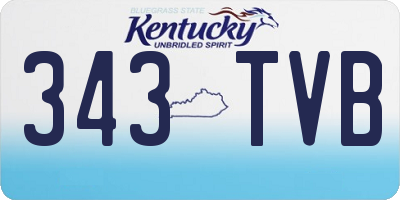 KY license plate 343TVB