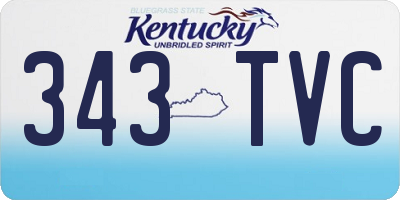 KY license plate 343TVC