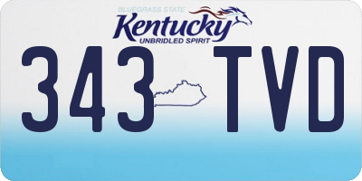 KY license plate 343TVD