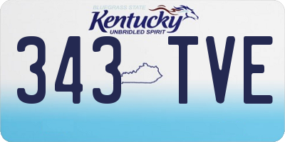 KY license plate 343TVE