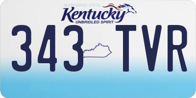 KY license plate 343TVR