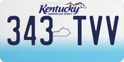 KY license plate 343TVV