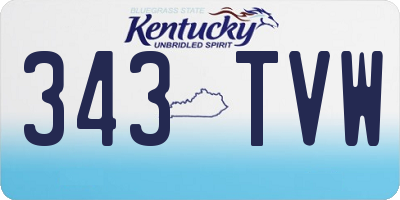 KY license plate 343TVW