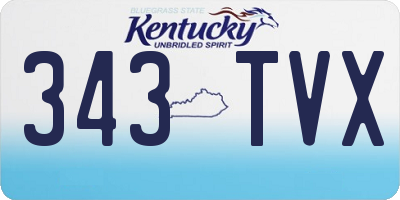 KY license plate 343TVX