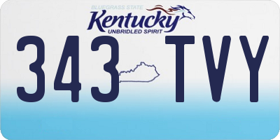 KY license plate 343TVY