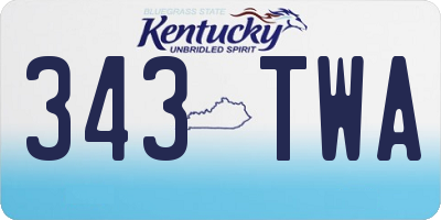 KY license plate 343TWA