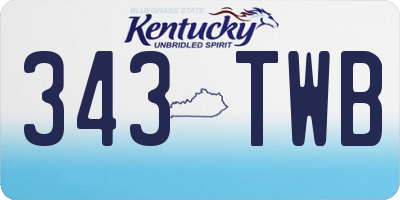 KY license plate 343TWB
