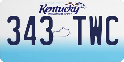 KY license plate 343TWC