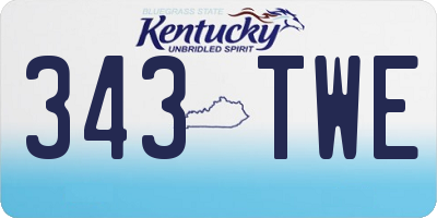 KY license plate 343TWE