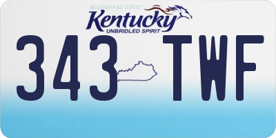 KY license plate 343TWF