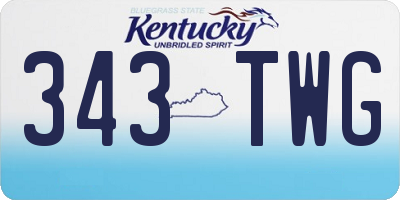 KY license plate 343TWG