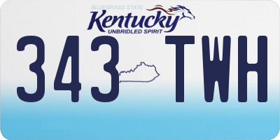 KY license plate 343TWH