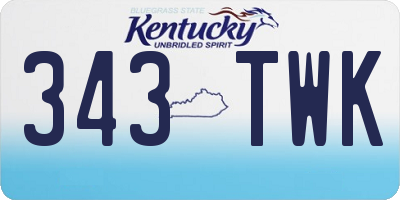 KY license plate 343TWK