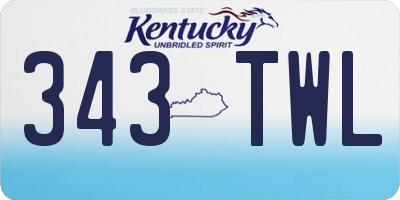 KY license plate 343TWL