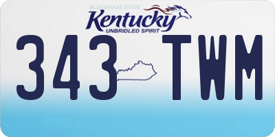 KY license plate 343TWM