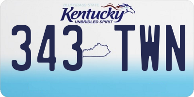 KY license plate 343TWN