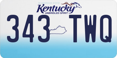 KY license plate 343TWQ