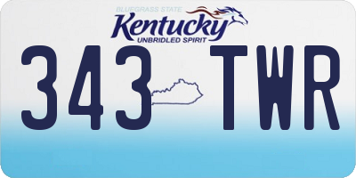 KY license plate 343TWR