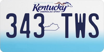 KY license plate 343TWS