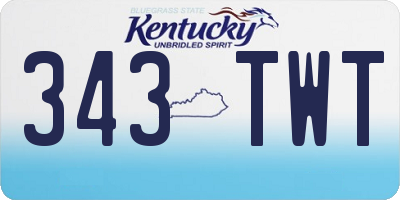 KY license plate 343TWT
