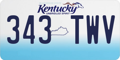 KY license plate 343TWV