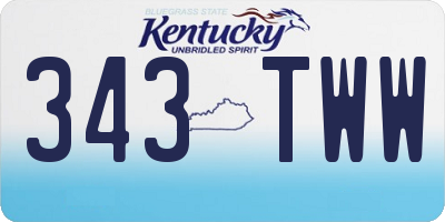 KY license plate 343TWW