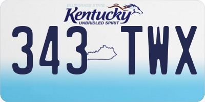 KY license plate 343TWX