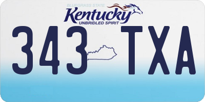 KY license plate 343TXA
