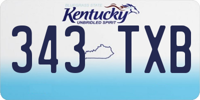 KY license plate 343TXB