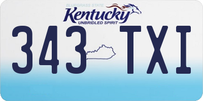 KY license plate 343TXI