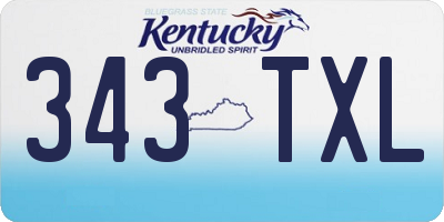 KY license plate 343TXL