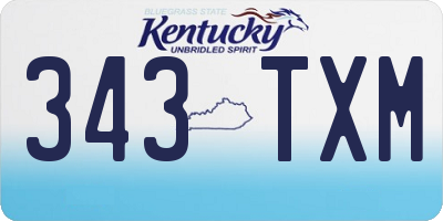 KY license plate 343TXM