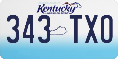 KY license plate 343TXO