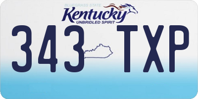 KY license plate 343TXP