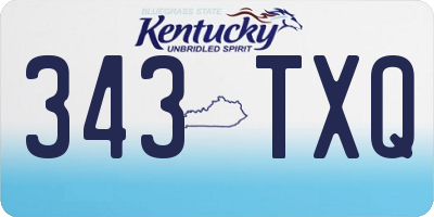 KY license plate 343TXQ