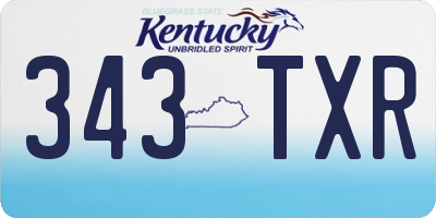 KY license plate 343TXR