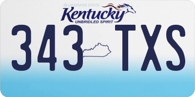 KY license plate 343TXS