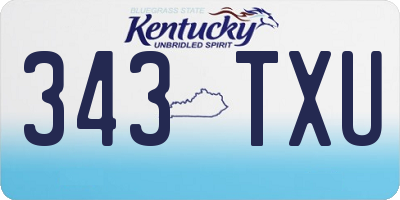 KY license plate 343TXU