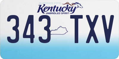 KY license plate 343TXV