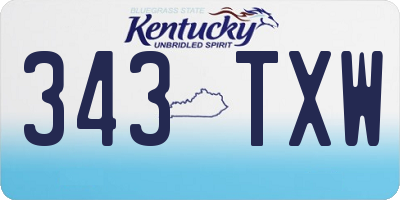 KY license plate 343TXW
