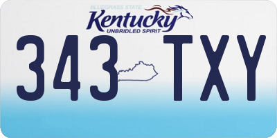 KY license plate 343TXY