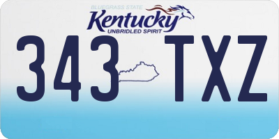 KY license plate 343TXZ