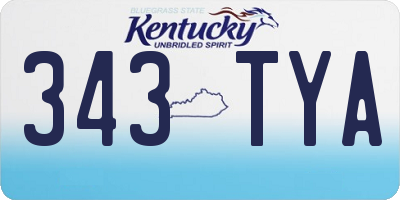 KY license plate 343TYA