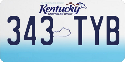 KY license plate 343TYB