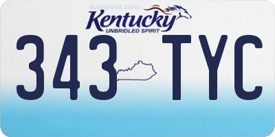 KY license plate 343TYC