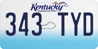 KY license plate 343TYD