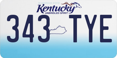 KY license plate 343TYE