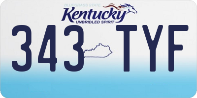 KY license plate 343TYF
