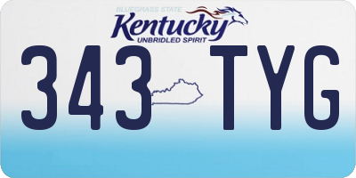 KY license plate 343TYG