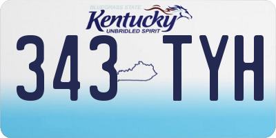 KY license plate 343TYH